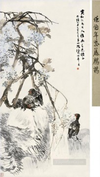 レンボニアンヤマウズラと藤の古い中国語 Oil Paintings
